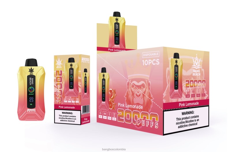 Bang Beach Vape - Bang Beach vape elegante de la pantalla de 20000 soplos limonada rosa HZXPN4
