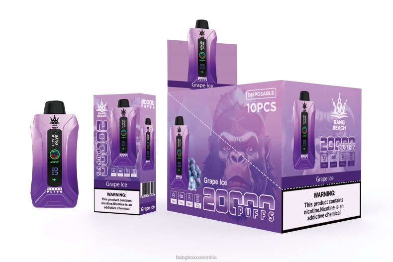 Bang Box Bogotá - Bang Beach vape elegante de la pantalla de 20000 soplos hielo de uva HZXPN10