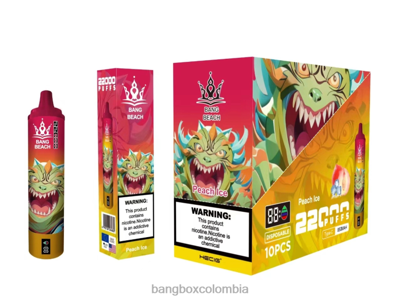 Bang Beach Vape - Bang Beach Pantalla inteligente de 22000 inhalaciones hielo de durazno HZXPN16